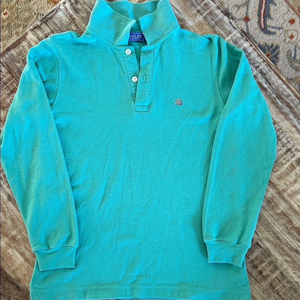 Boys minty green Long Sleeve Polo